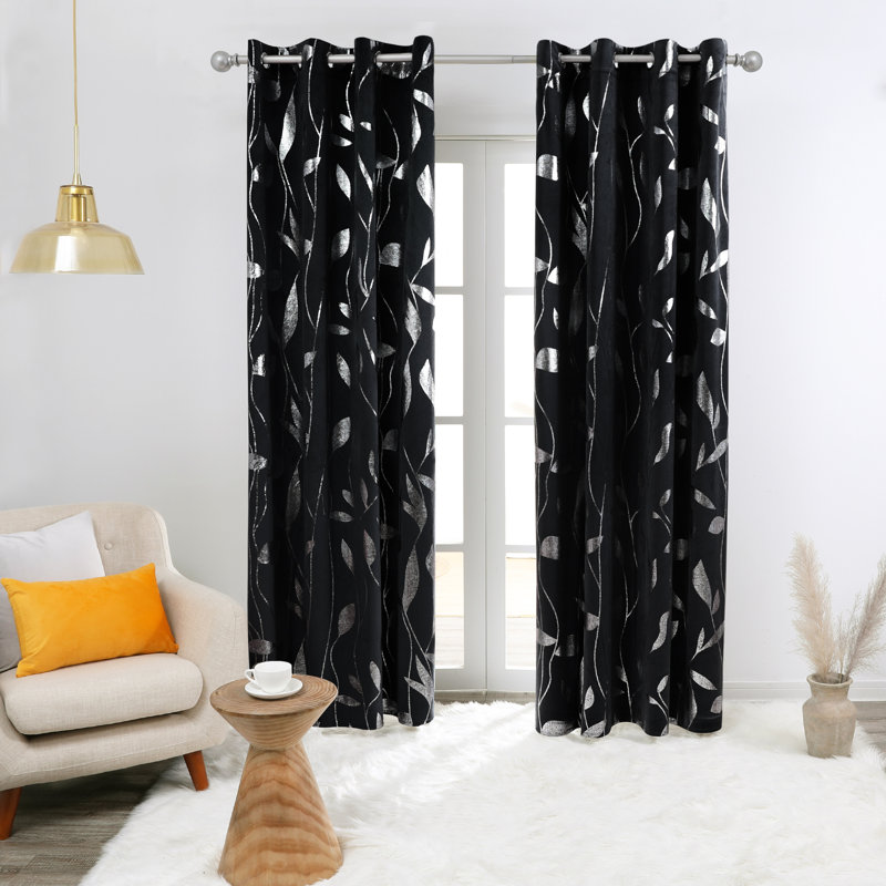 Zaleski Room Darkening Curtain Pair, 52" W x 108" L, Haze Blue