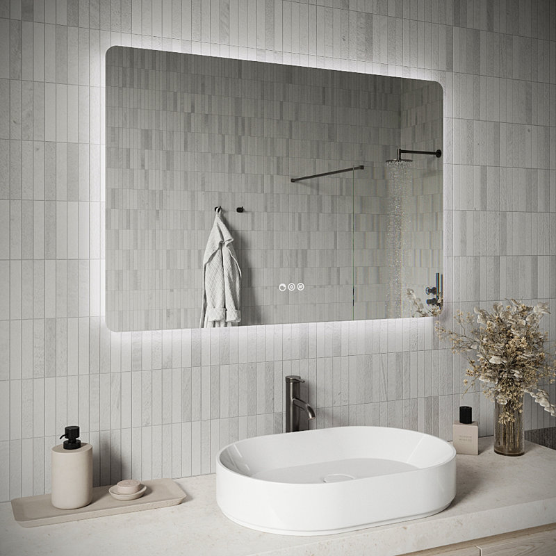 40" x 28" Frameless LED Bathroom Vanity Mirror with Anti-Fog