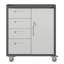 Armoire de rangement en métal robuste avec roulettes - Armoire de rangement pour outils de garage, de bureau et de maison, noir / gris, armoire