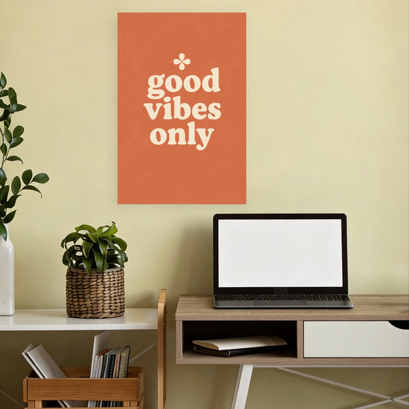 Positive Energy Abstract Minimalist Retro Wall Art Print, 18" H x 12" W