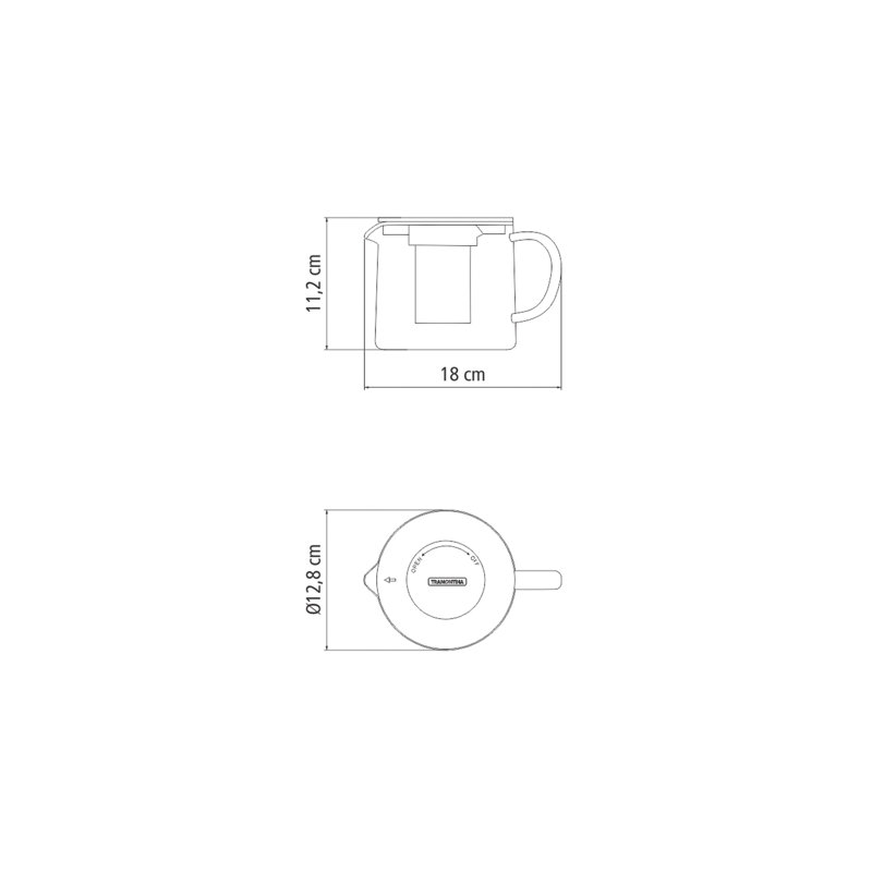 Tramontina 0.9ml Glass No Pattern Teapot