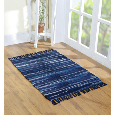 Handcrafted Vibrant Cotton Rug 24X36" – Washable, Reversible, With Tassels For Any Room - 24''X36''