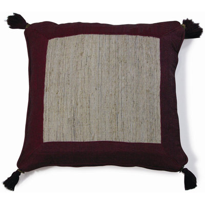 Embroidered Cotton Reversible Throw Pillow