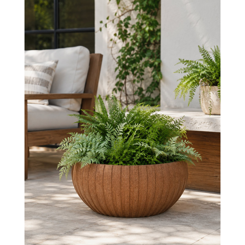 40 po. Bol Cirque - argile naturelle, 12" H x 24" W x 24" D