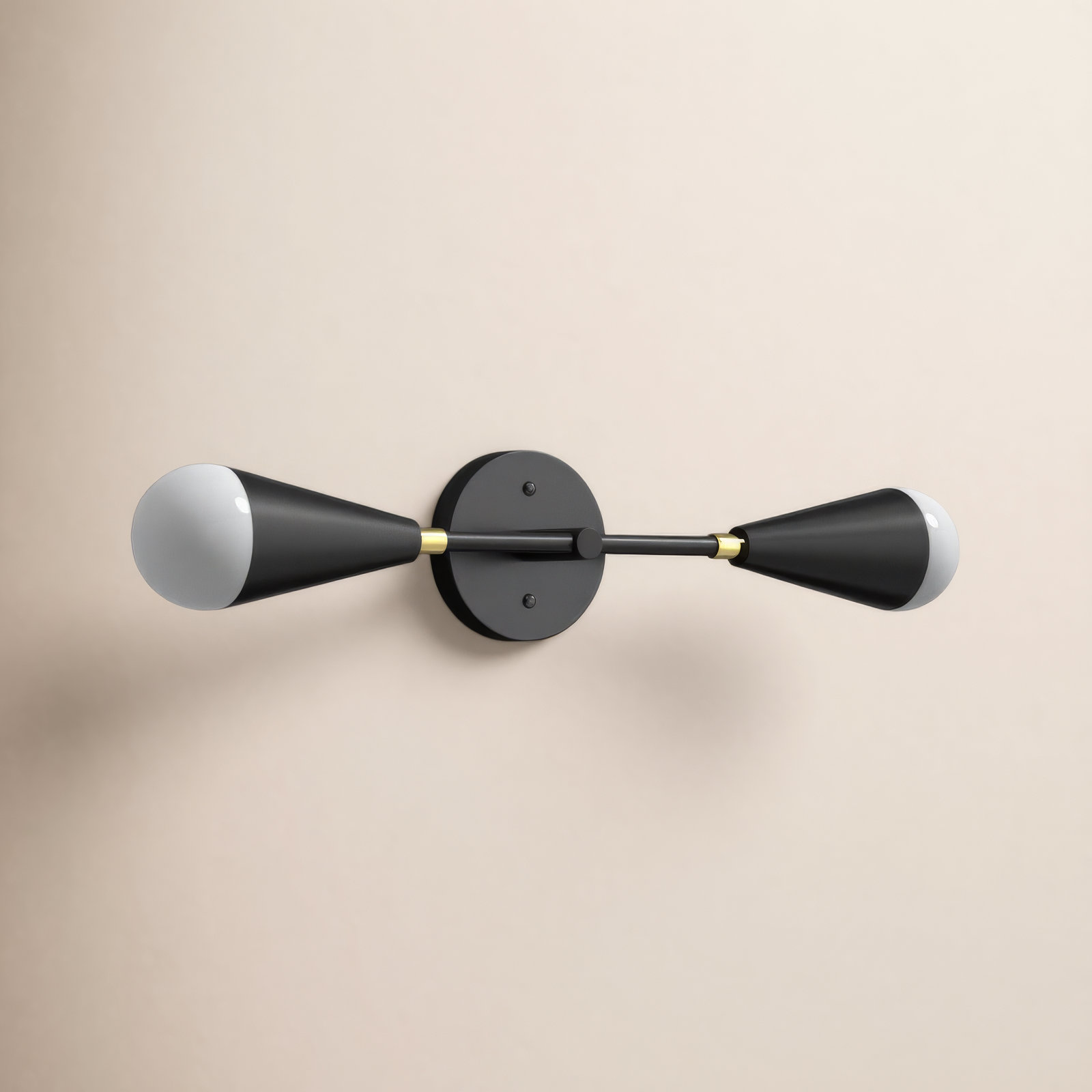 Monroe 2 Light Frosted Dimmable Vanity Light, Black