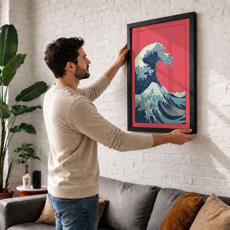 Wave At Sunrise Coastal - Print, A3 - 42.0 x 29.7 cm, White