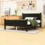 Lit plateforme en bois avec tête de lit, pied de lit et pieds centraux-512968600-512968583