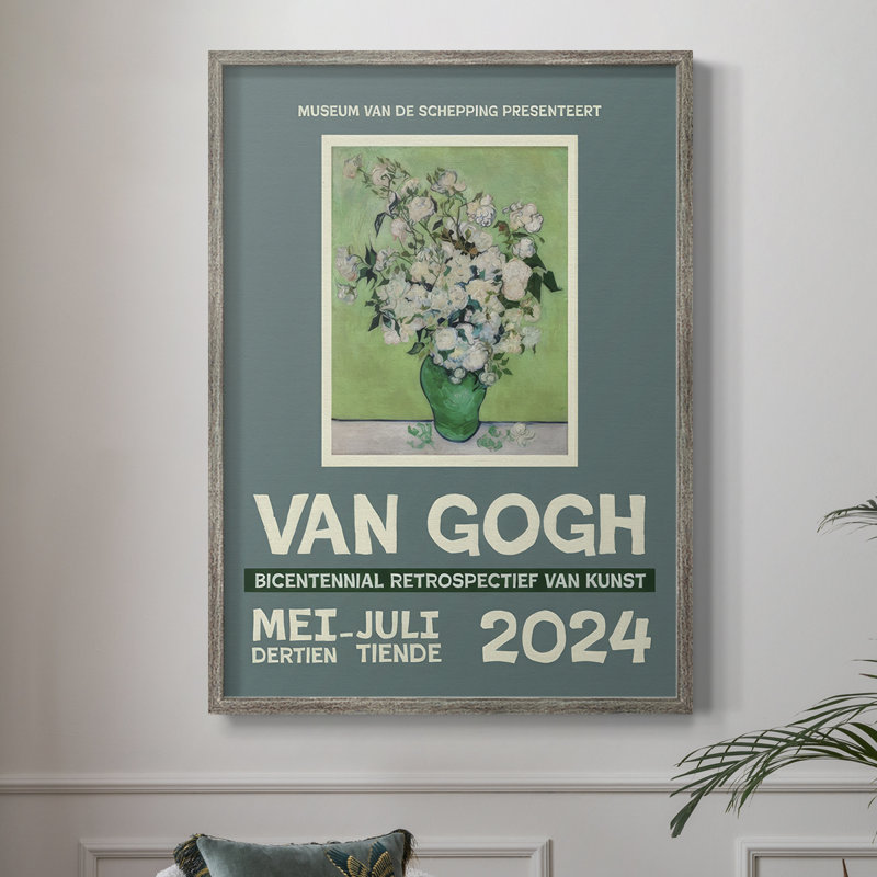Van Gogh Exhibition Posters III Framed Print - Solid Wood, 11" H x 9" W