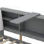 Lit plateforme simple en bois avec tête de lit avec rangement, tablettes et 2 tiroirs, gris-2076383324-2076383315