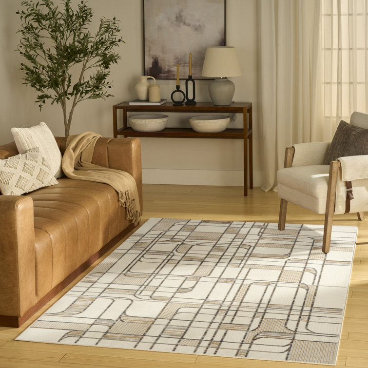 Colondro Ivory Multicolor Mid-Century Modern Indoor Rug