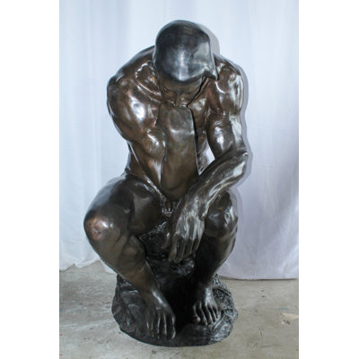 Large Size Bronze Replica of The Thinker by Rodin Sculpture  55" x 33" x 69"H