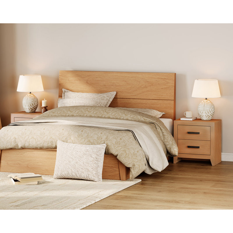 Modern Rustic Nighstand Set Of 2, Mocha
