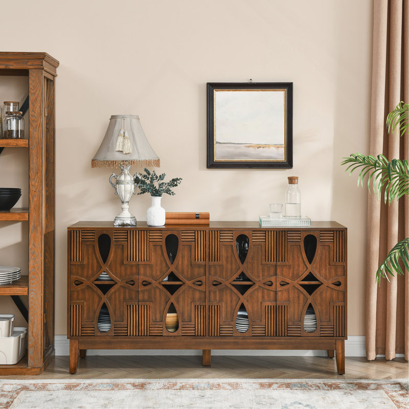 Buffet 60,5 po Mid Century, Noyer