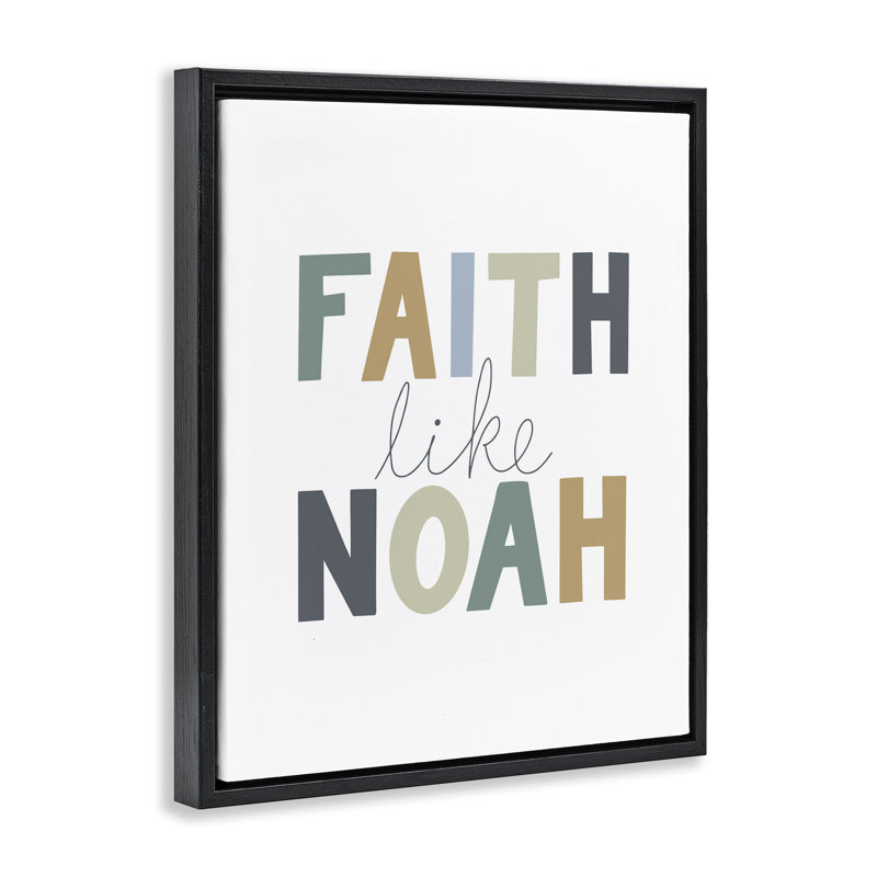 Faith Like Noah, art mural encadré sur toile flottante par Tara Moss, Cadre flottant noir de jais, H 31 po x l 25 po