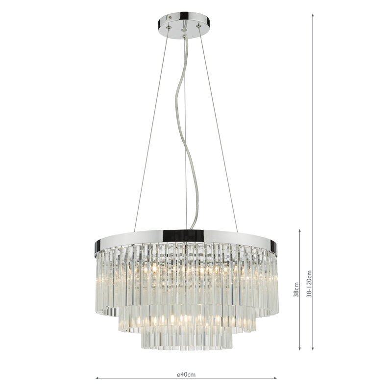 5 - Light Crystal Chandelier, Polished Chrome