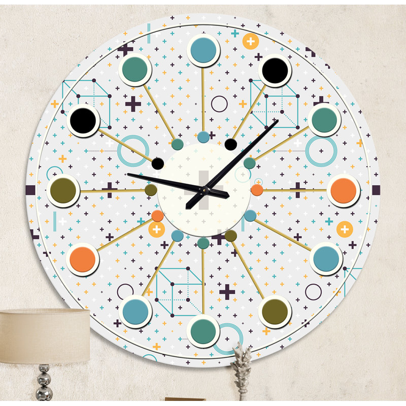 Éléments géométriques minimalistes - horloge murale moderne Mid-Century, Moyenne