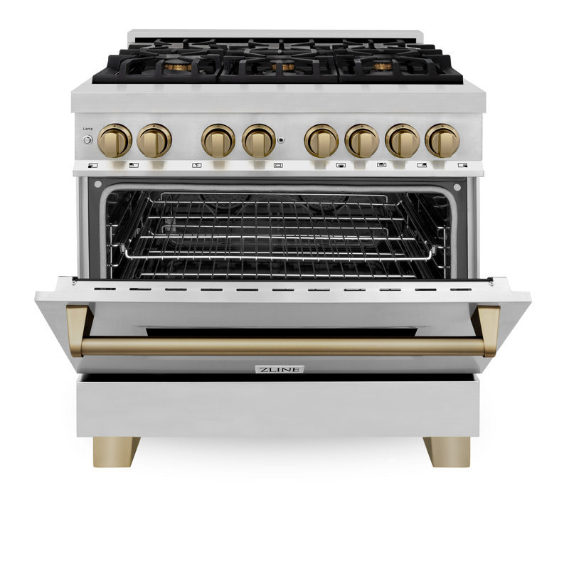 ZLINE Autograph 36" Legacy Dual Fuel Range w/ 6 Burners, Champagne Bronze