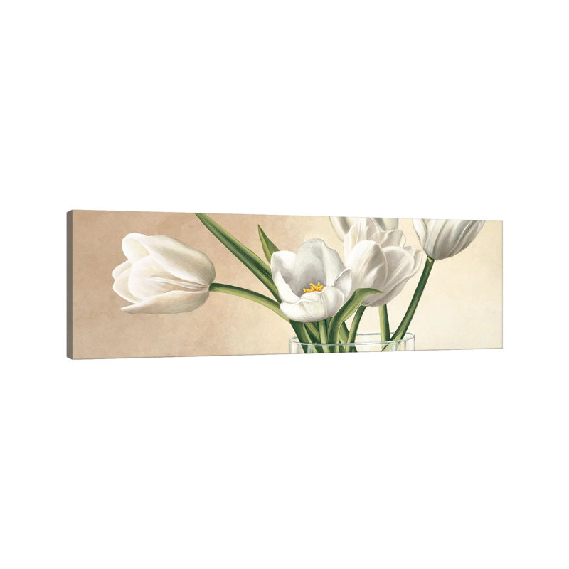 Vaso Con Tulipani Bianchi by Eva Barberini - Wrapped Canvas Panoramic Gallery-Wrapped Canvas Giclée, 30.48cm H x 91.44cm W