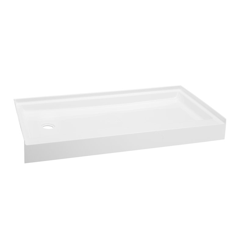 Base de douche en acrylique 60 po x 34 po Voltaire, Gauche