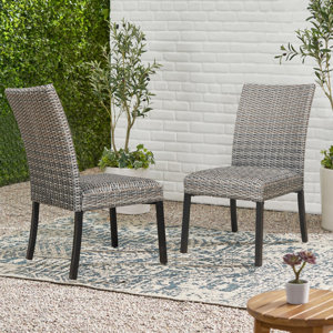 Alphild Rattan Patio Dining Side Chair