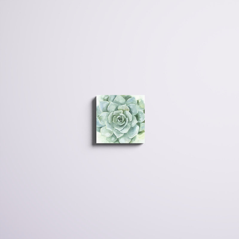 «Verdant Succulent I», peinture sur toile, H 12 po x l 12 po