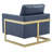Lincoln Modern Leather Accent Chair with Gold Stainless Steel Base – Contemporary Boxy Armchair, Single Seater Side Chair for Living Room, Bedroom, Office & Lounge-797541886-724137640