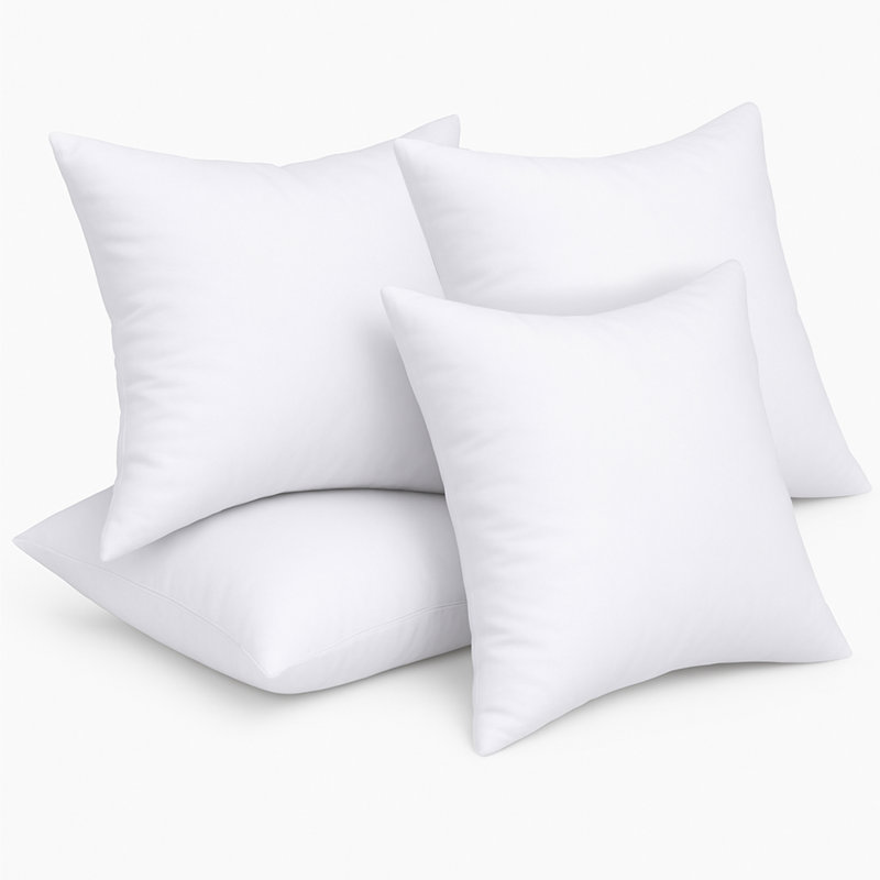 Utopia Bedding Throw Pillow Inserts — Set of 4 Decorative Stuffer Pillows for Sofa, Bed & Couch — Plush Siliconized Polyester Fiber Filling for Full Loft & Shape Retention, Vacuum-Packed, White (4-Pack)