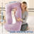 Purple Compact J-Shaped Pregnancy Support Pillow