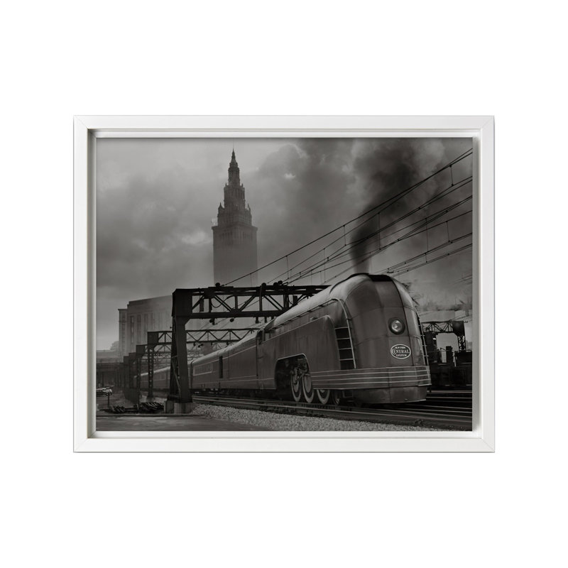 New York Central Mercury Train, Canvas, 18"H x 24"W, White Framed