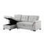 Canapé-lit modulaire réversible en lin gris clair 84 po Destiny
