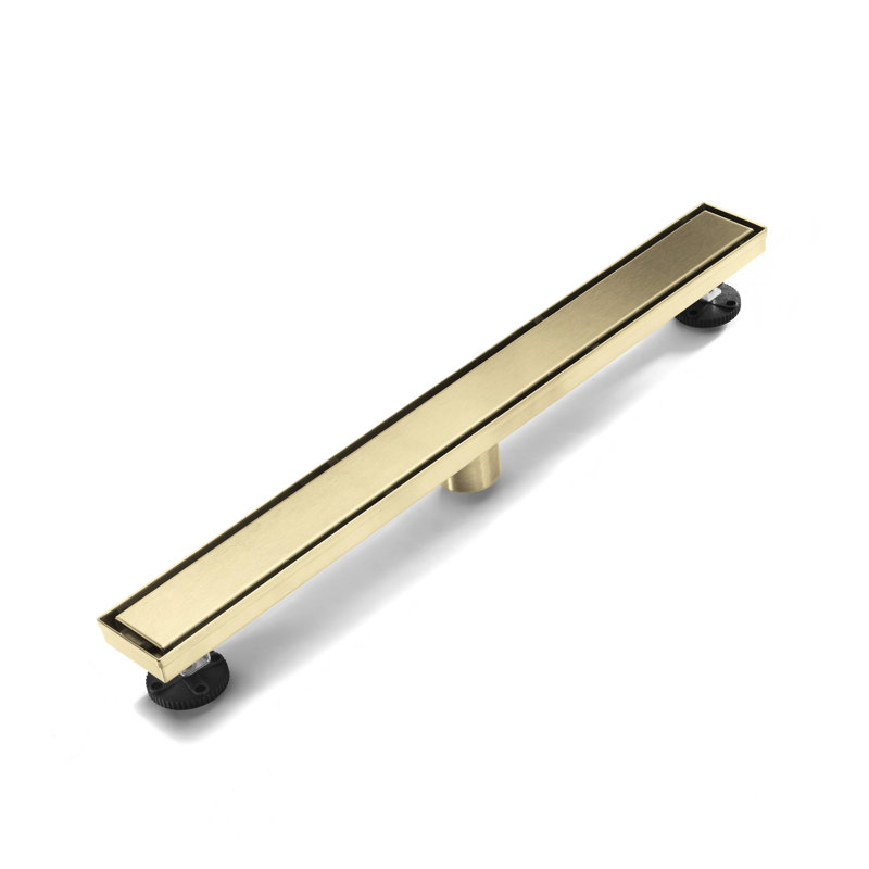 FlowCore 28" Brushed Gold linear grid drain, Brushed Gold