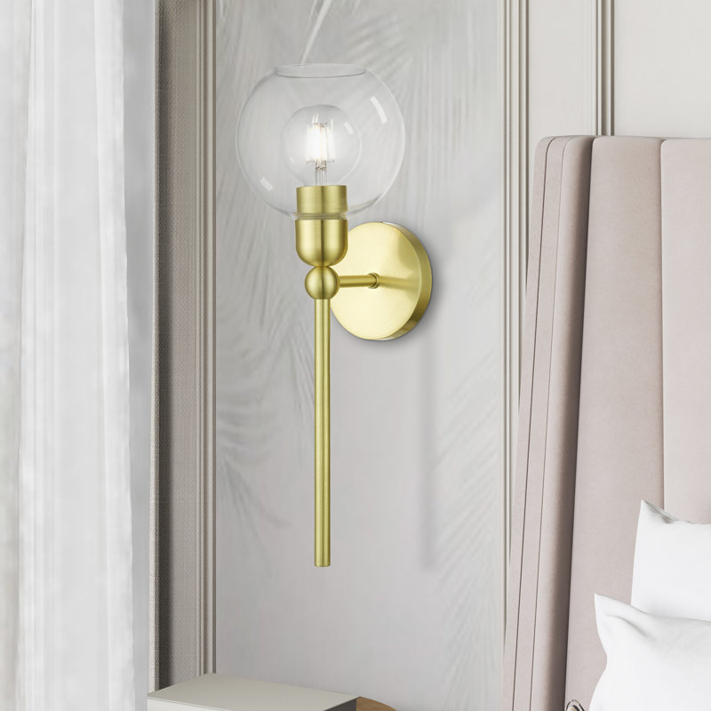 Koehn Steel Armed Sconce, Satin Brass