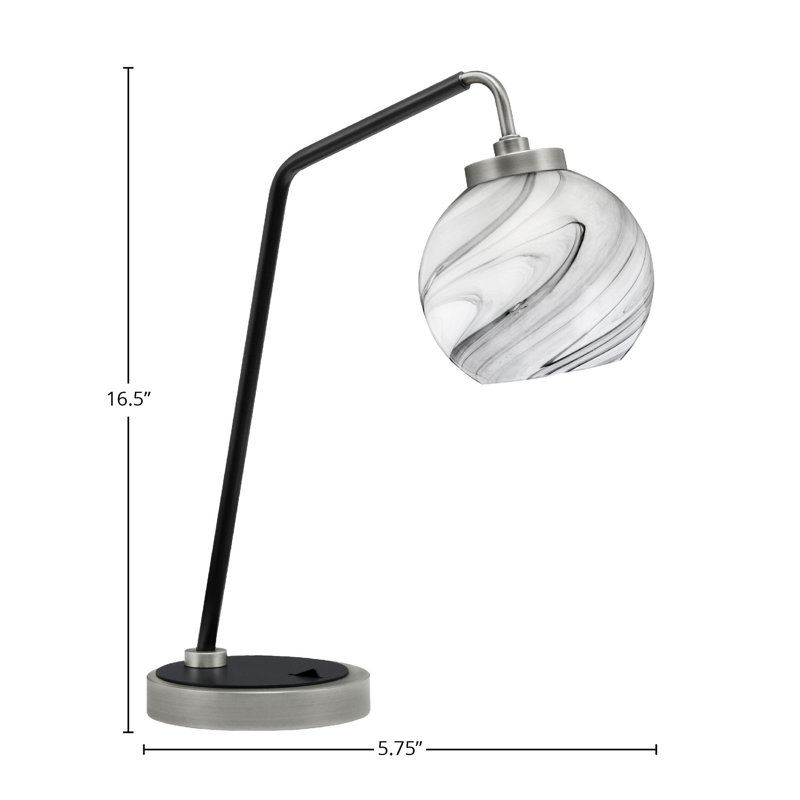 Lampe de bureau en acier inoxydable Bretha, Graphite / noir mat