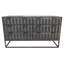 Commode 6 tiroirs Spectrum en bois de manguier massif gris fumé avec pieds en métal