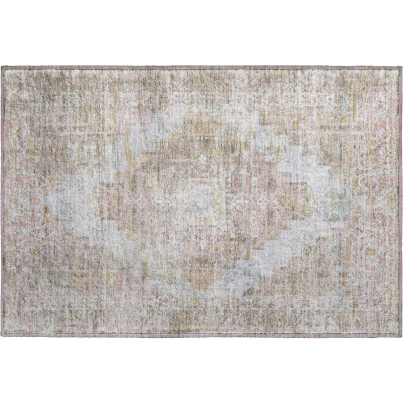 Premium Machine Washable Mayfield AMF2140 global Rug, 1'8" x 2'6", Taupe