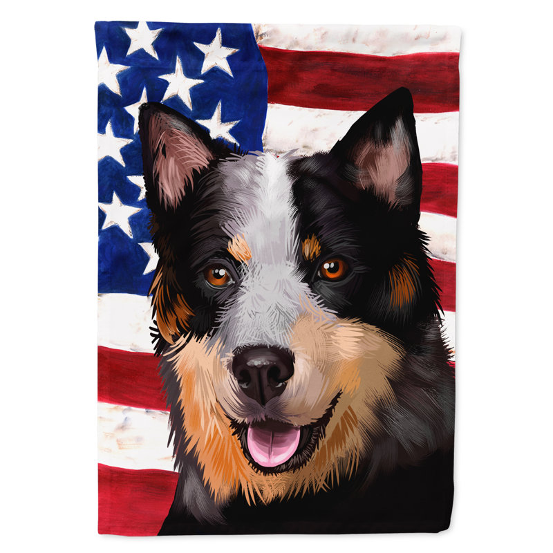 Polyester à 2 côtés 28 x 40 po drapeau maison, Bouvier australien à queue courte