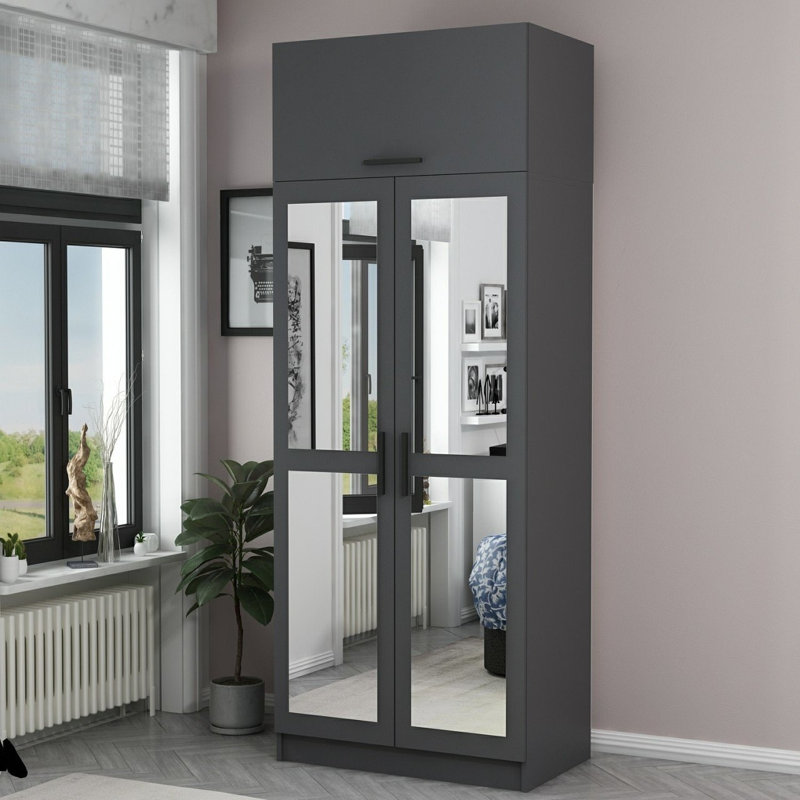 Garde-robe, Gris, H 92,5 po x l 35,4 po x P 20,5 po