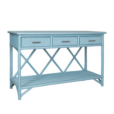 54'' Wide 3 Drawer Rattan Wood Sideboard