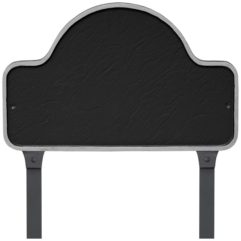 Plaque d'adresse avec arches et piquets Estate One Line Lexington Estate, Noir / argent