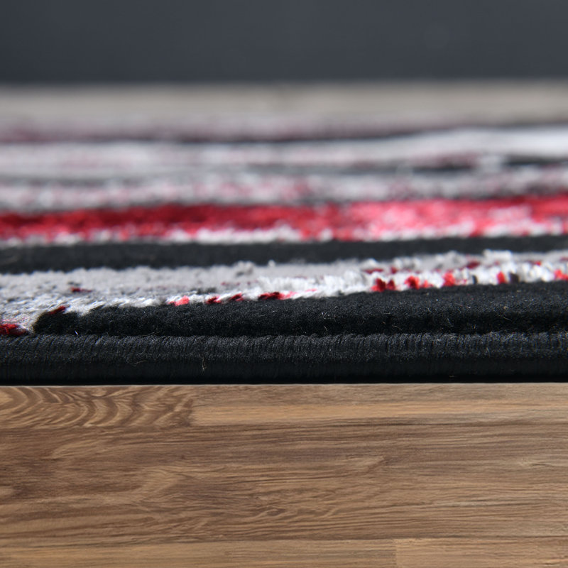 Galaxy Series Abrstract Black/Gray/Ivory/Beige Area Rug, Rectangle 7'9" x 10'2"