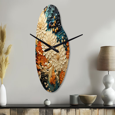 Wimsatt - Grande sculpture d'horloge murale orange