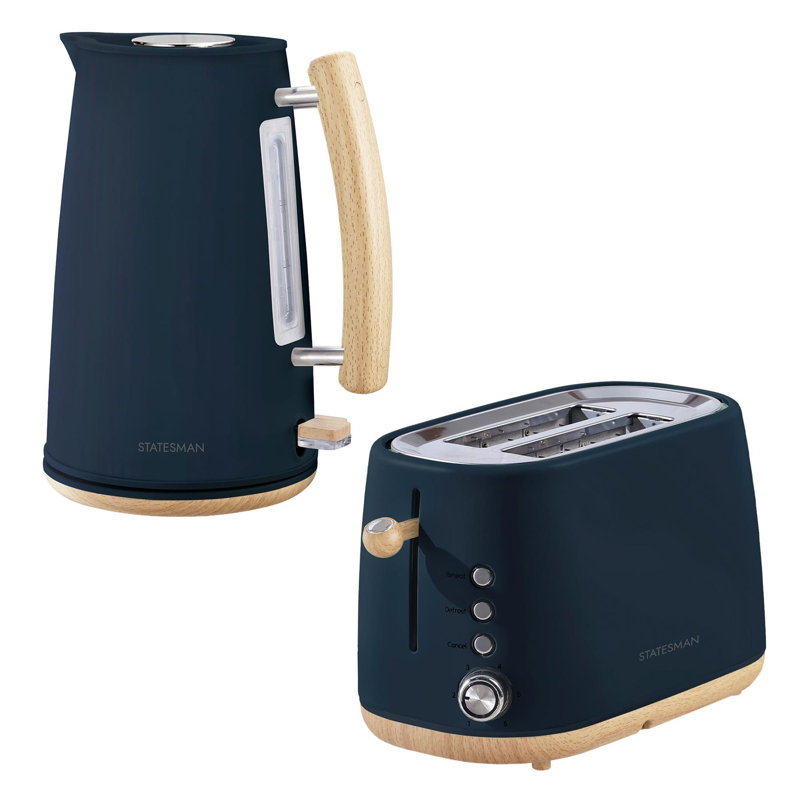 Statesman Scandi 1.7L Stainless Steel Electric Tea Kettle, Blue