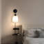 Ensemble de deux appliques murales à intensité variable avec abat-jour en lin, cordon de 180 cm de long, gradateur rotatif, lampes de chevet murales pour le salon et la chambre à coucher