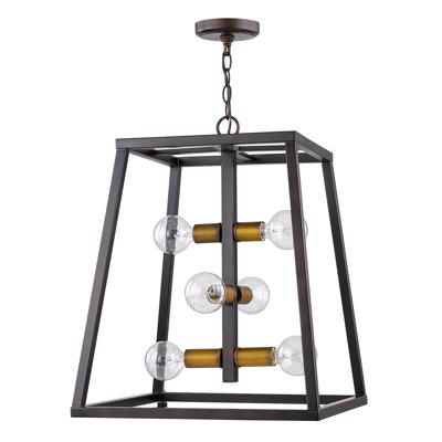 Venetta 6 - Light Dimmable Lantern Geometric Chandelier