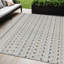 Tapis extérieur lavable rayé argenté et gris 10 pi x 14 pi