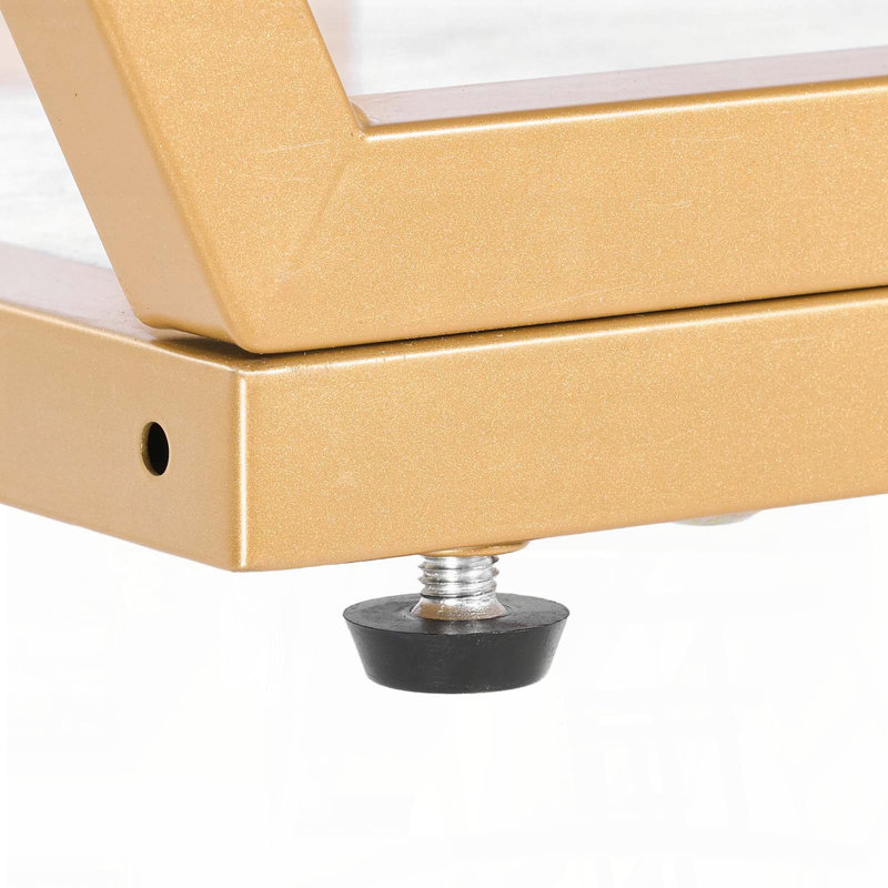 Console à 3 niveaux en marbre - Structure géométrique dorée moderne