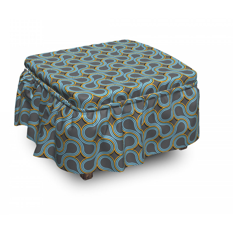 Housse pour repose-pieds torsadé fouillis lines