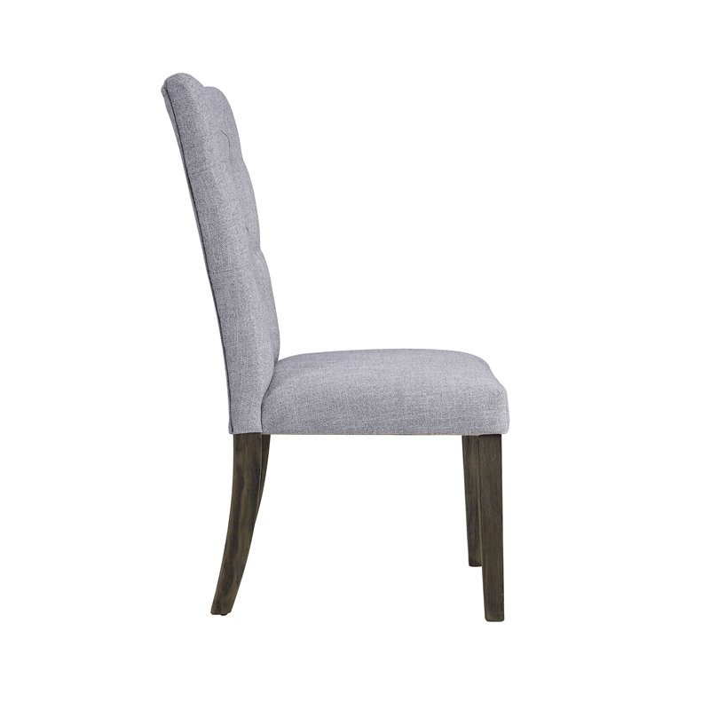 Ensemble de 2 chaises d'appoint en lin gris et chêne gris