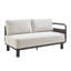 Broyeur à vin 93 po Brampton Canapé modulaire extérieur gris en métal avec coussins blanc cassé