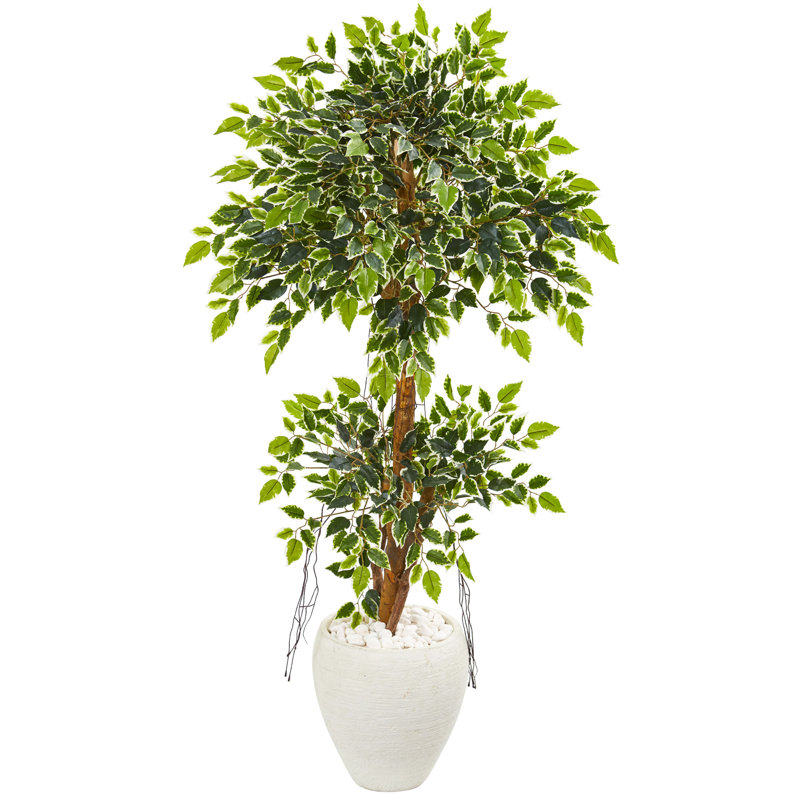Arbre de ficus artificiel 56" en pot de fleurs